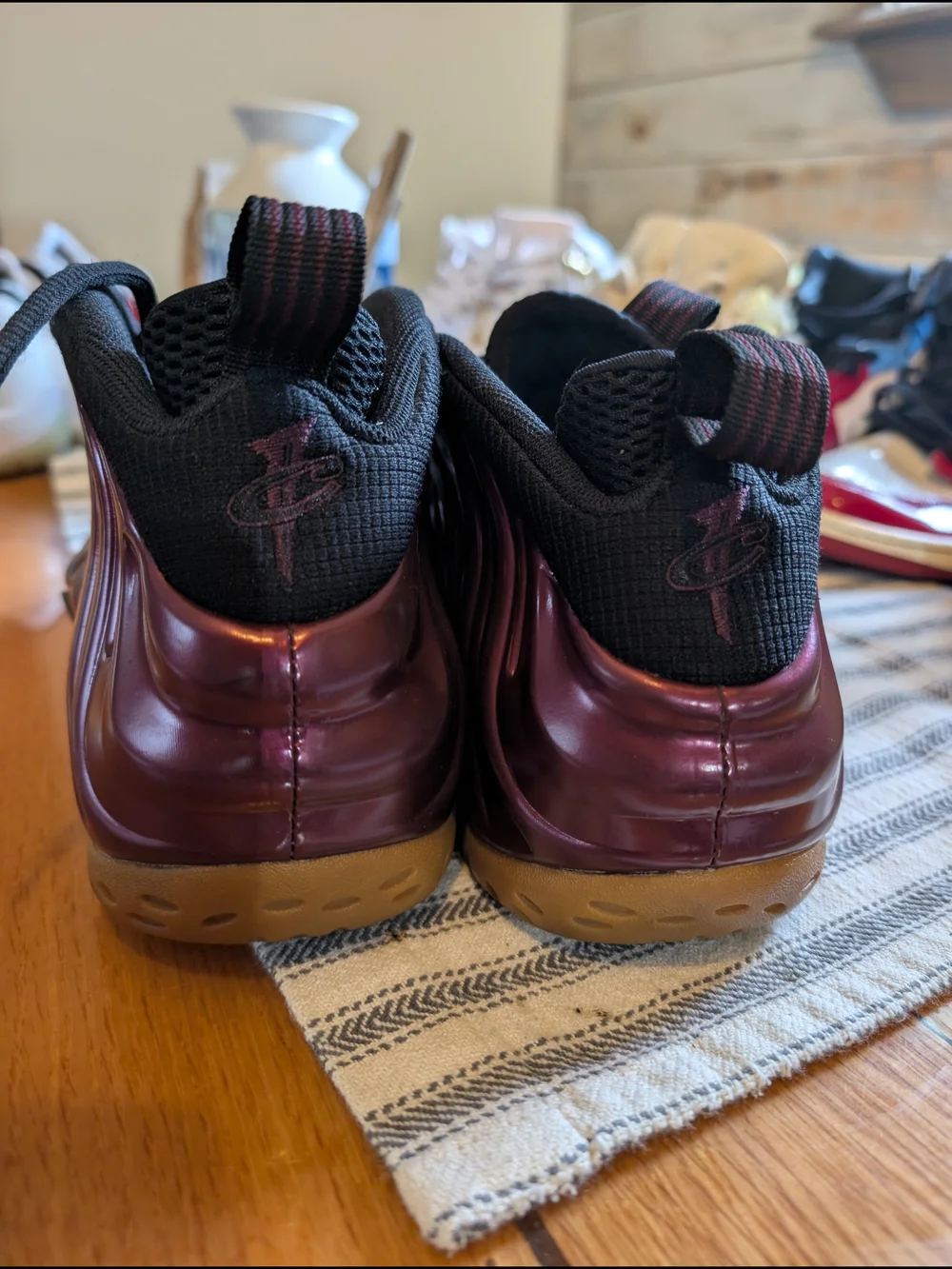 Nike Kids' Metallic Purple Foamposite Shoes with Black Accents